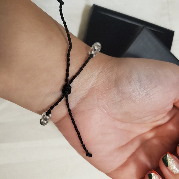 New Ocean Glass Bead & Cord Bracelet (Blac… - Picture 11 of 14